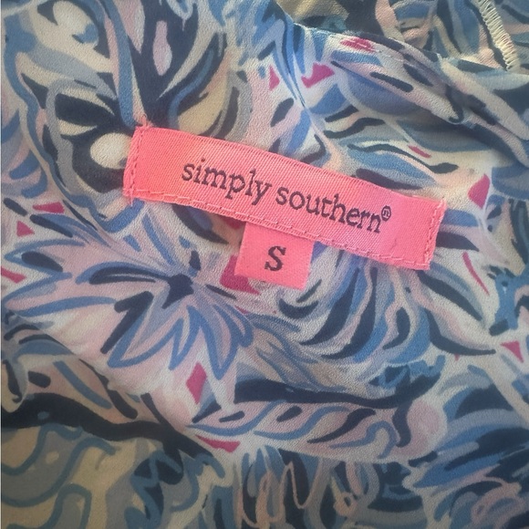 Simply‎ Southern Gathered Leaf Print Dress Womens Small - Picture 6 of 8
